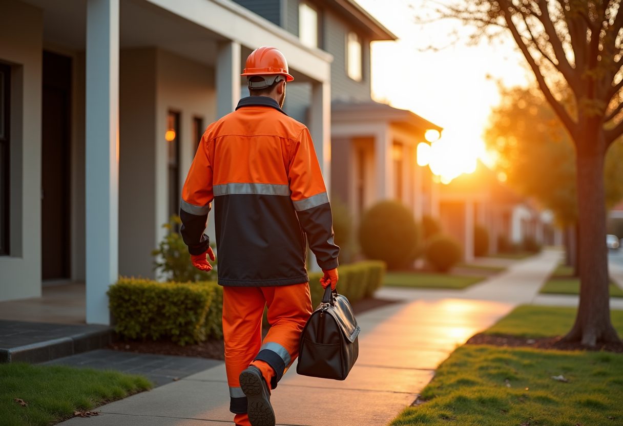 Locksmith arriving at a Sydney home at sunrise — Annangrove